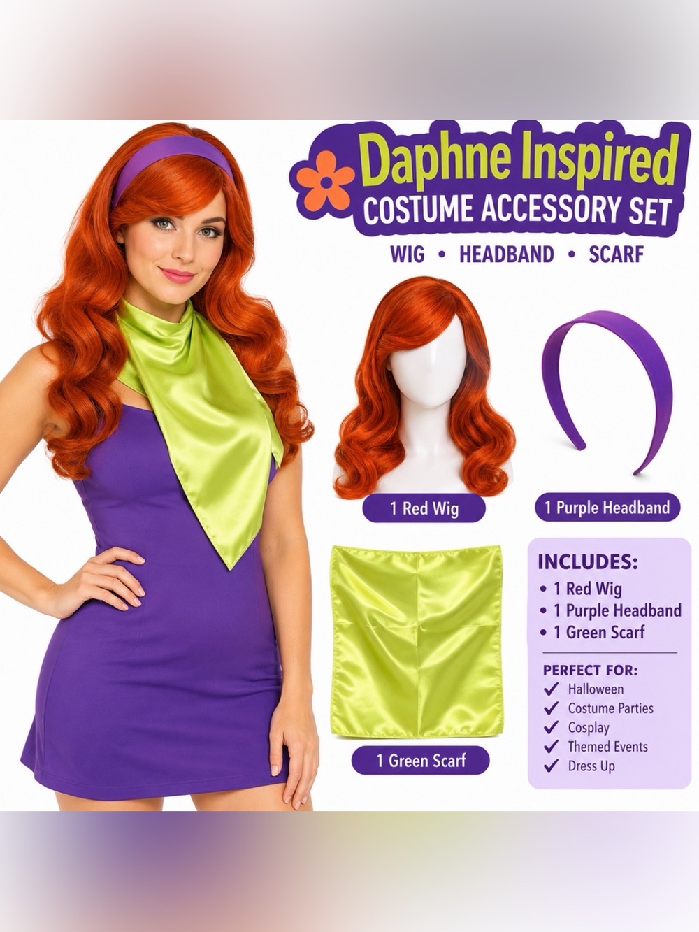 Complete your mystery-solving Halloween look with this Daphne-inspired costume a